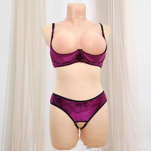 Open Crotched Lingerie Cupless bra lingerie set sale Shelf bra open with support set Open crotched bikini Transparent lingerie