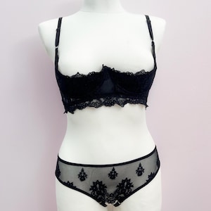 daisy garter belt Lingerie set with shelf bra, garter belt, and open crotch thong | Lingerie  sets | Sexy women's clothing | Erotic Wear | Macs Mystic Store main image 1