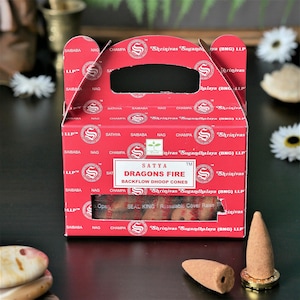 Satya Dragon Fire Backflow Incense Cones, Backflow Fountain Incense, Natural Home Fragrance, Wellness and Relaxation Ritual