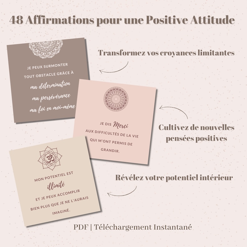 48 Positive Affirmation Cards to Print Mantra Positive Thinking Ritual ...