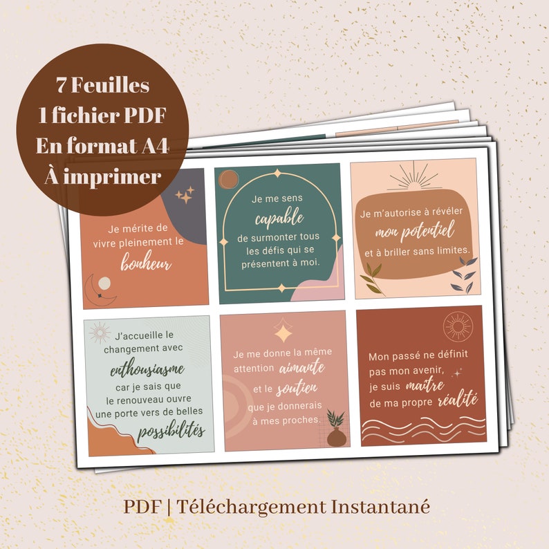 42 Cartes Affirmations Positives Confiance, Courage, Estime de soi ...