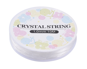 10 mtrs x 1mm Bracelet Stretchy Crystal Clear Elastic Beading Thread Cord Jewellery Making