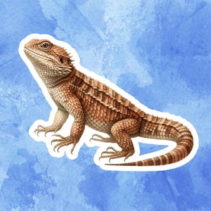 Bearded Dragon Sticker – Realistic Reptile Decal for Laptop, Water Bottle