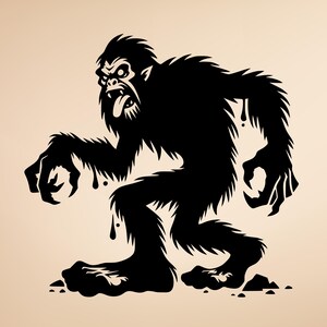 Creepy Bigfoot Vinyl Decal: Weatherproof Sasquatch Sticker for Laptop, Truck