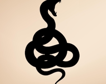 Calcomanía de vinilo de cobra enroscada: regalo para amantes de los reptiles, decoración para vaso de coche o portátil