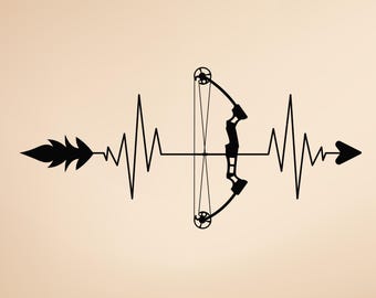 Calcomanía de vinilo para cazadores con arco: latido del corazón