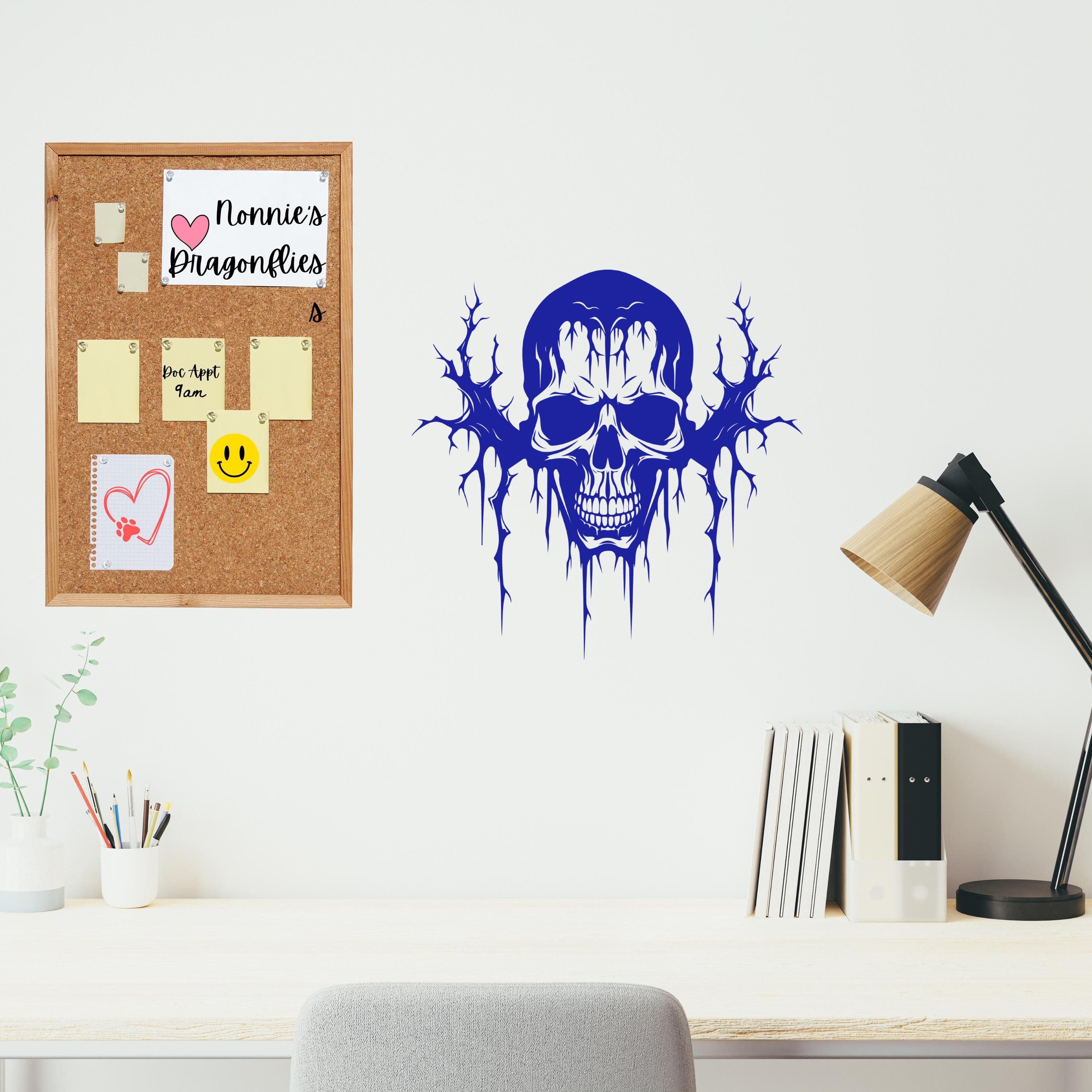 Autocollant mural tête de mort 25x70 cm