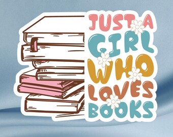 Sticker Retro Book Lover • Waterdichte vinylsticker voor laptop, planner