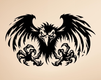 Fierce Eagle Decal – Gothic Bird of Prey Vinyl Sticker