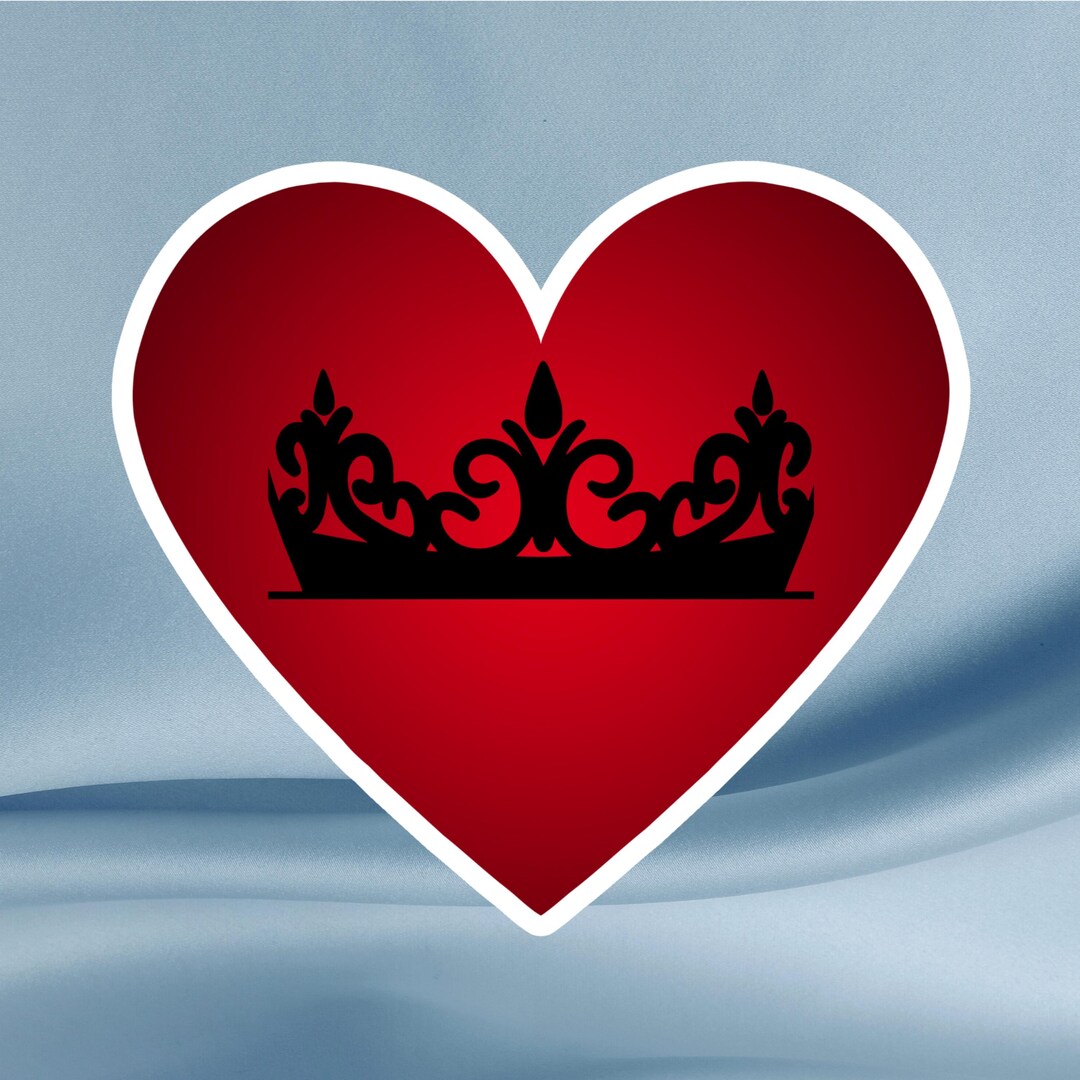 Crown Heart Sticker – Royal Queen Vinyl Decal - Etsy