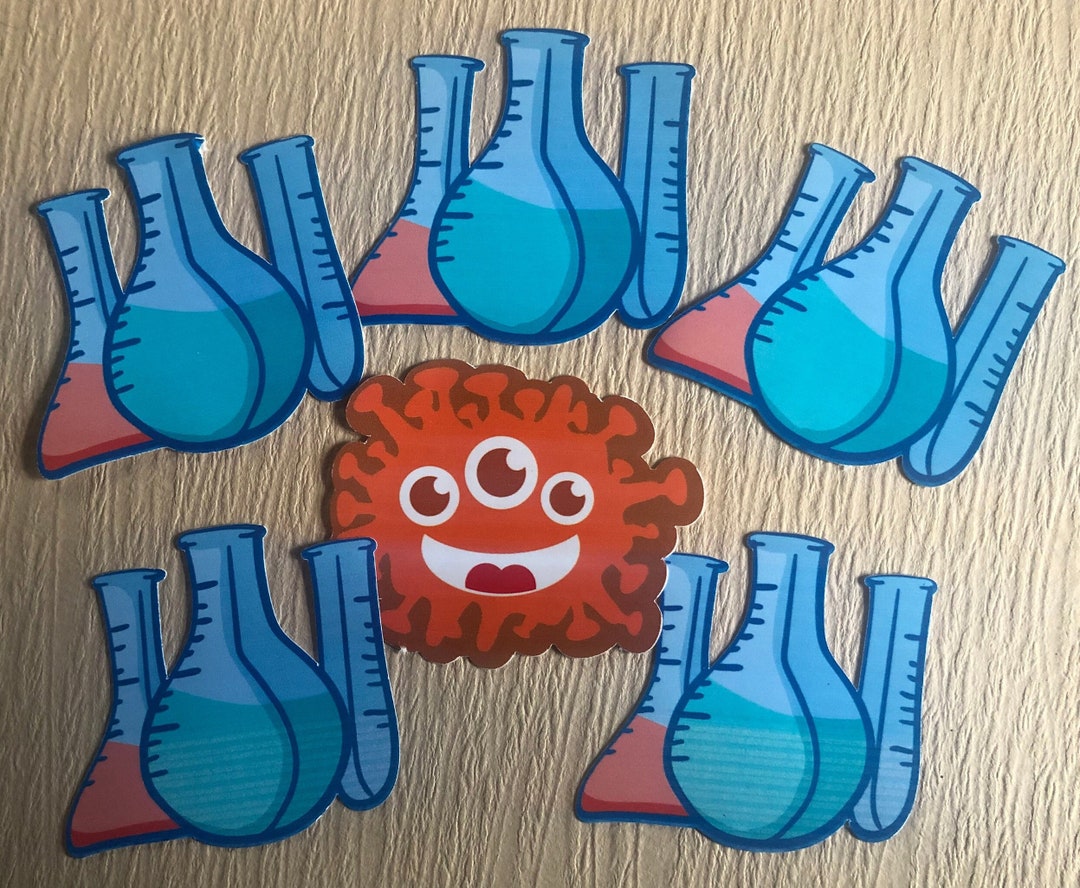 Lab Beakers & A Bug Stickers 6 Pack Etsy