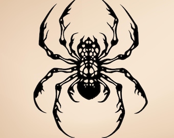 Spider Vinyl Decal – Gothic Arachnid Silhouette Sticker