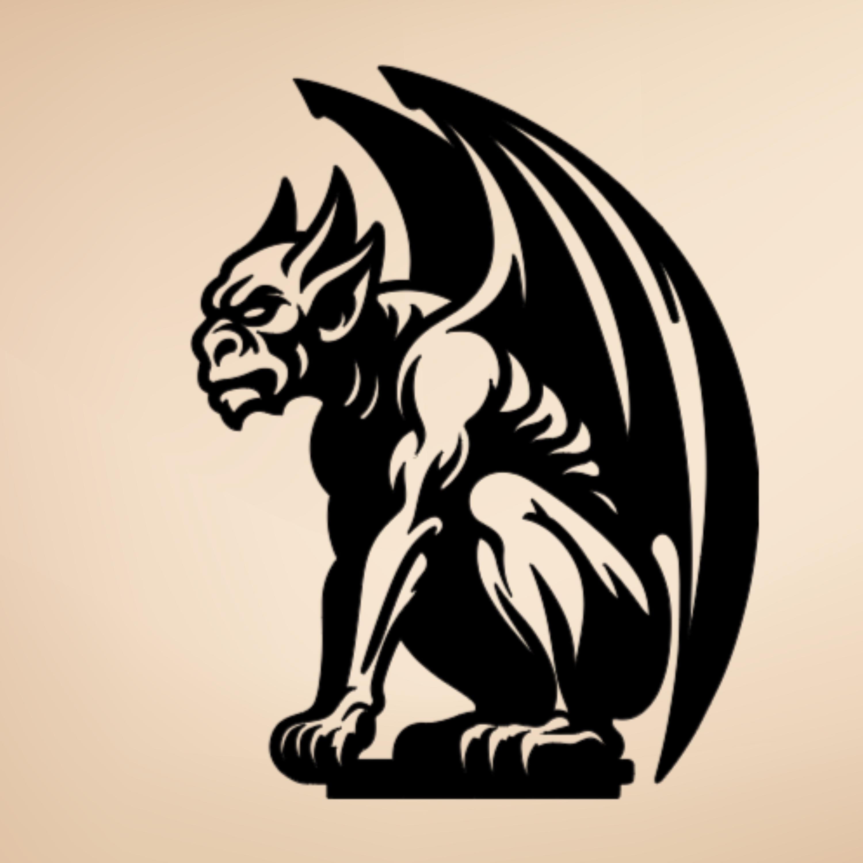 Gothic Gargoyle Vinyl Decal: Mythical Creature for Laptop, Car