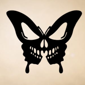 Butterfly Skull Vinyl Decal: Boho Tribal Car Window Art