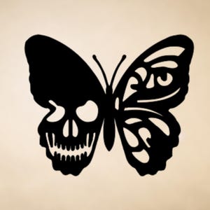 Butterfly Skull Vinyl Decal: Boho Tribal Car Laptop Sticker