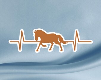 Horse Heartbeat Vinyl Decal – Equestrian Laptop Sticker