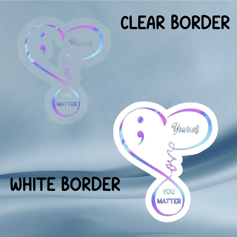 Semicolon Heart Sticker – Mental Health Awareness Vinyl Decal ...
