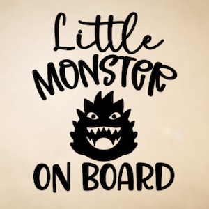 Little Monster On Board Car Decal: Waterproof Baby Safety Vinyl