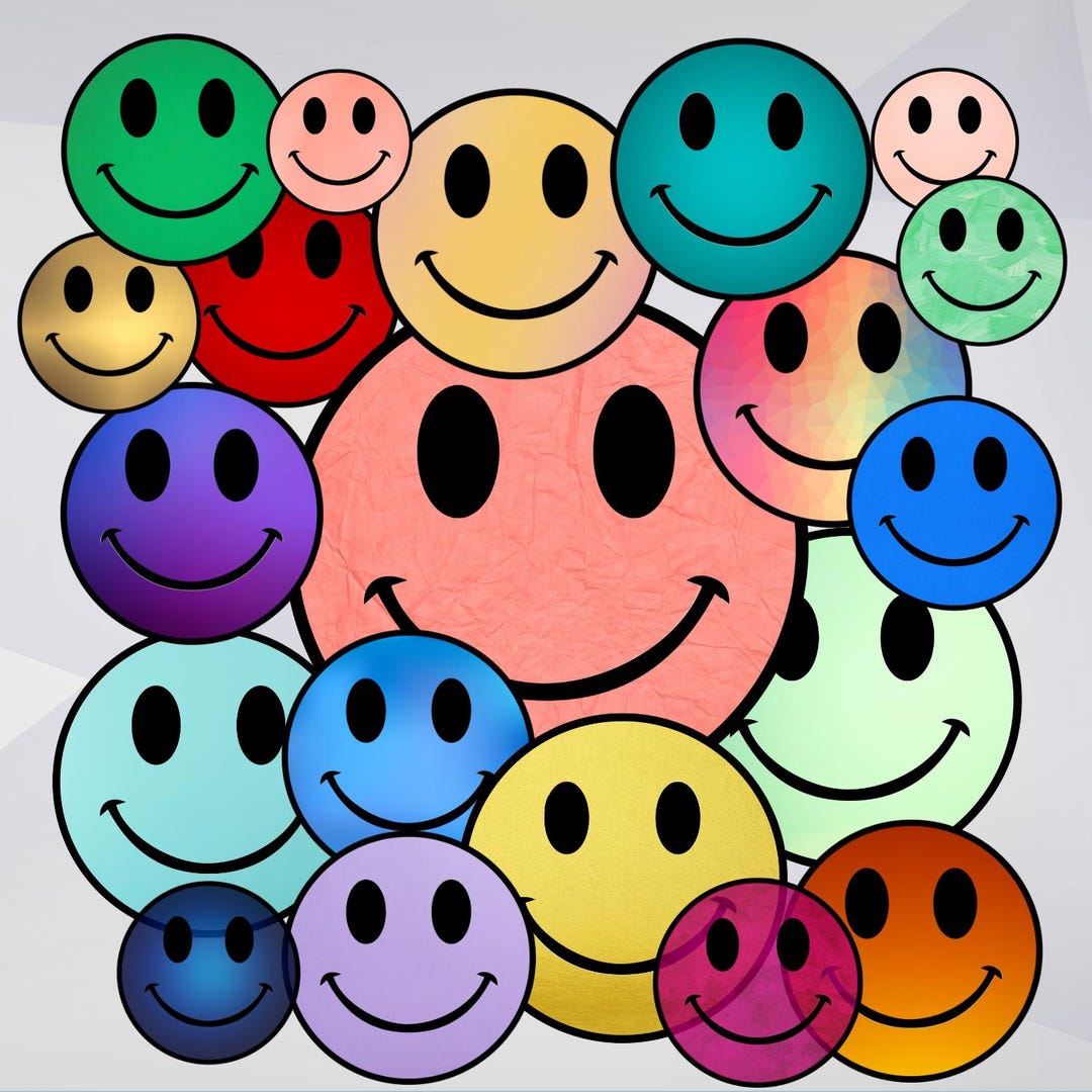 Smiley Face Stickers • 20-pack Assorted Colors, Happy Planner Decals - Etsy