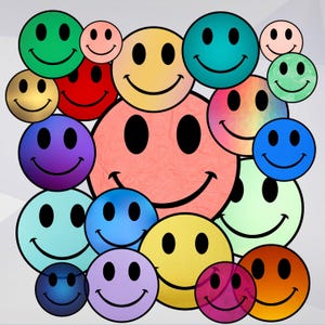 Smiley Face Stickers • 20-pack Assorted Colors, Happy Planner Decals - Etsy