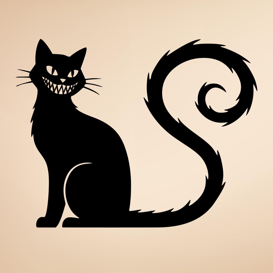Creepy Grinning Cat Decal – Gothic Halloween Vinyl Sticker - Etsy