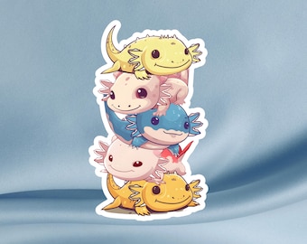 Cartoon Axolotl Aufkleber, Kawaii Glanz Vinyl