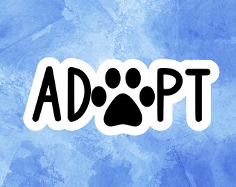 Sticker Adopt Paw Print – waterdichte sticker dierenredding