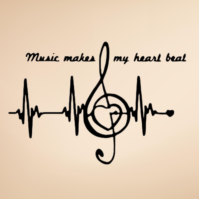 Treble Clef Heartbeat Vinyl Decal – Music Lover Gift - Etsy
