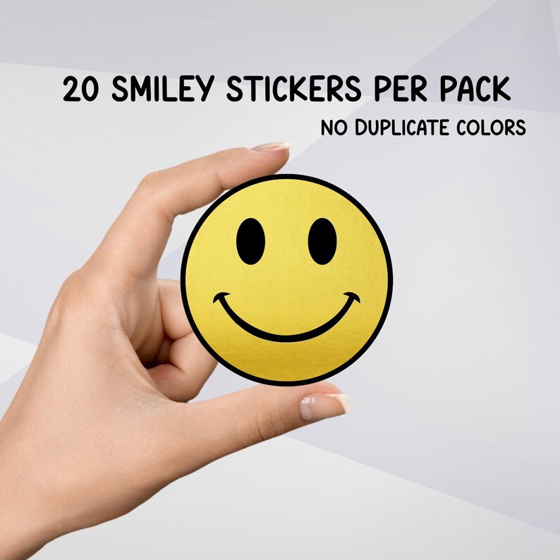 Smiley Face Stickers • 20-pack Assorted Colors, Happy Planner Decals - Etsy