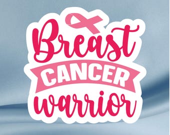 Breast Cancer Warrior Vinyl Sticker – Pink Ribbon Decal for Supporters