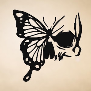 Butterfly Skull Vinyl Decal: Boho Tribal Car Laptop Sticker