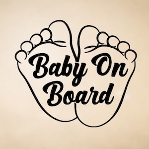 Bebé a bordo: linda calcomanía de vinilo con pies de bebé, calcomanía para ventanas de automóviles, camiones, obsequios para baby shower, calcomanía de bebé a bordo, portabebés, cochecitos