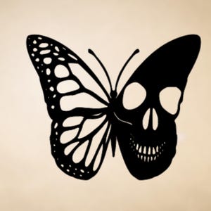 Butterfly Skull Vinyl Decal: Boho Tribal Car Laptop Sticker