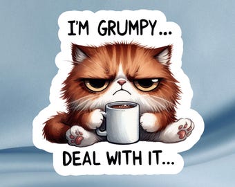 Grumpy Cat Glossy Sticker: Sassy Kitty Laptop Decal