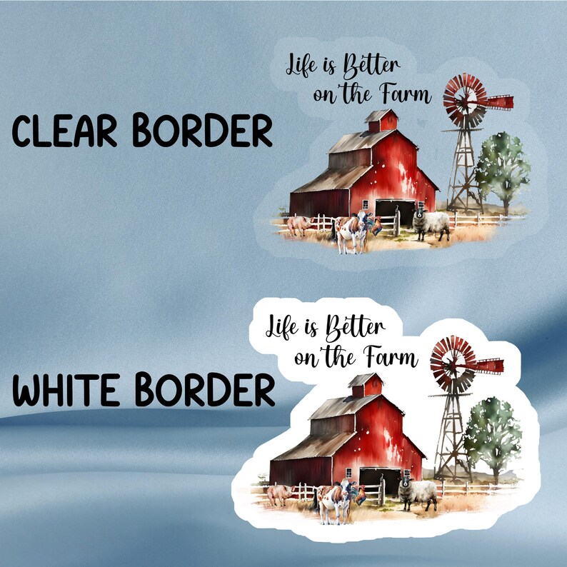 Farm Life Sticker – Rustic Red Barn, Windmill, Animals Vinyl Decal ...