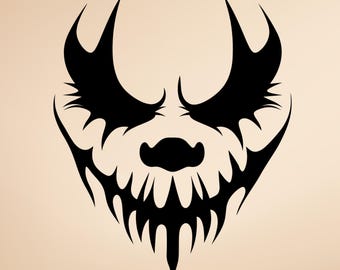 Scary Scarecrow Face Decal – Halloween Horror Vinyl Sticker
