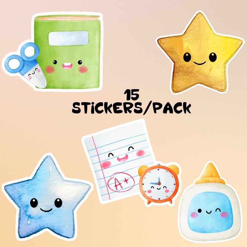 Kawaii School Sticker Pack – Pastel Planner Stickers, Teacher Rewards ...