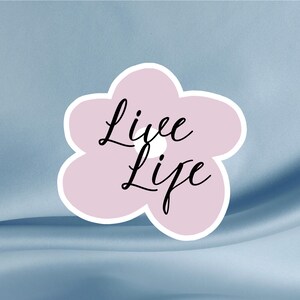 Pegatina con frase "Vive la vida" con margaritas, pegatina inspiradora, pegatina motivacional para portátiles, vasos, agendas, teléfonos, cuadernos y diarios