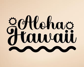 Aloha Hawaii Vinyl Decal: Tropical Island Car Sticker