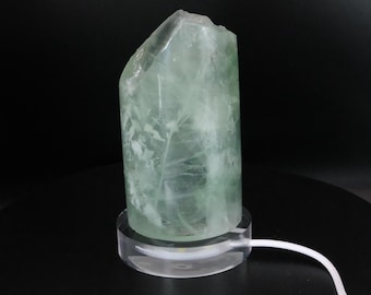 Green Fluorite Crystal Lamp