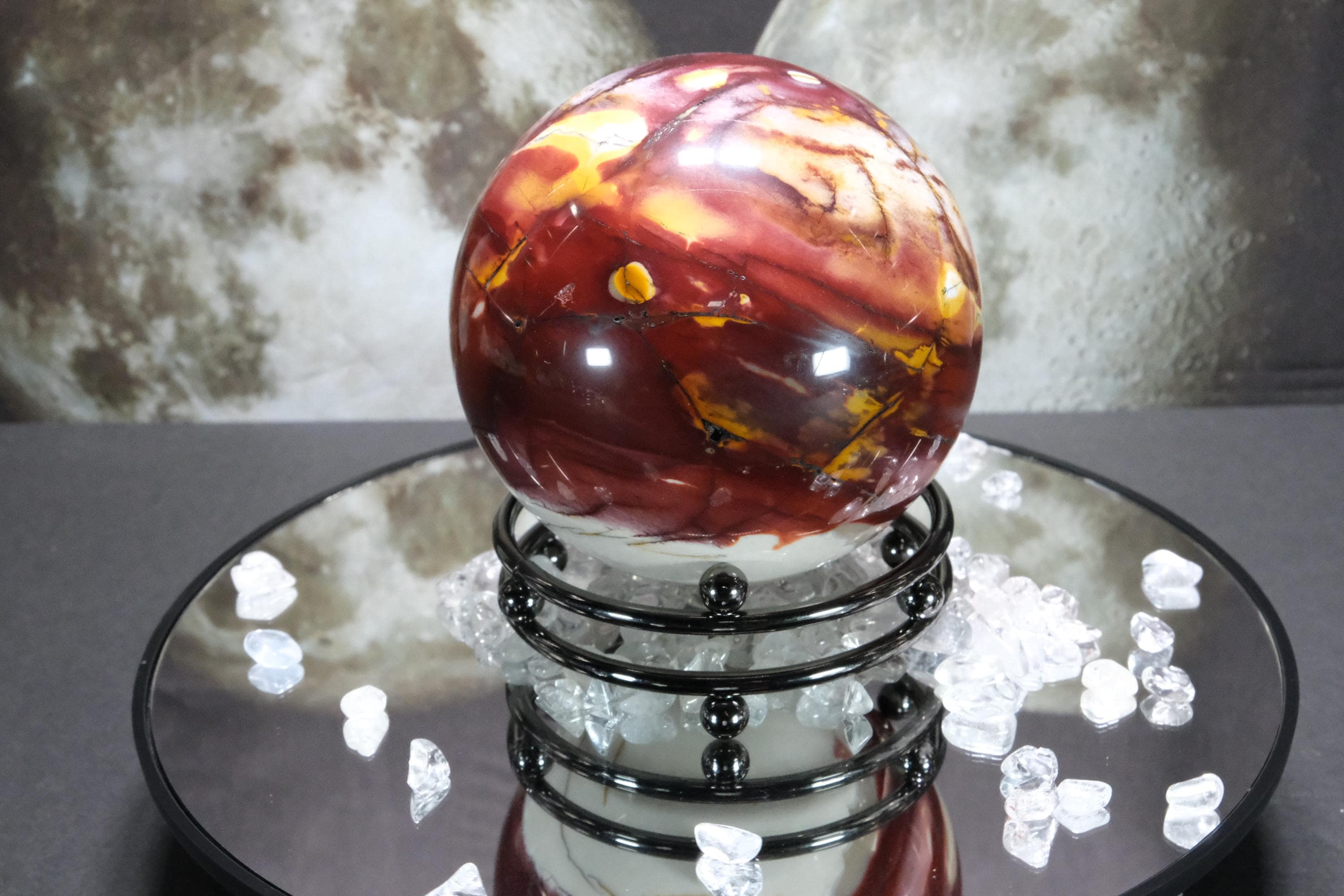 Black Metal Sphere Stand for Large Spheres