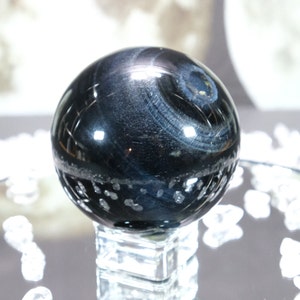 Blue/black Flashy Tiger's Eye Sphere