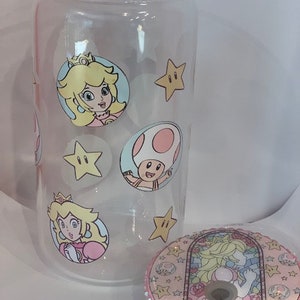 Princess Peach Glass Cup