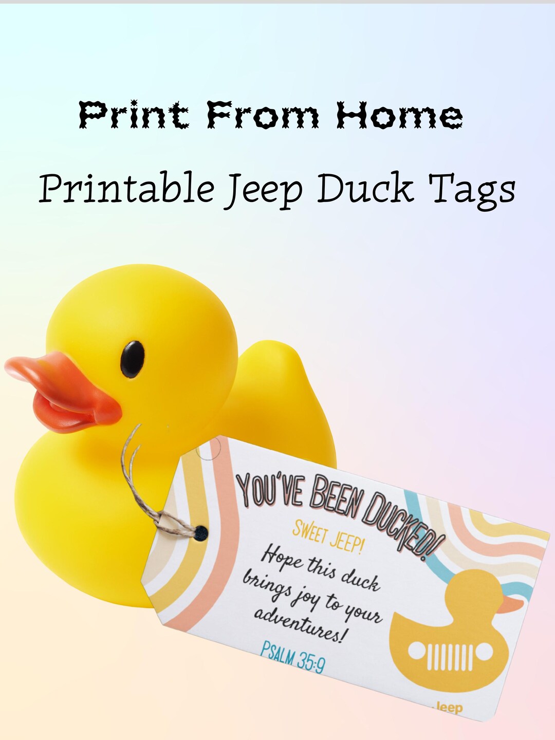 Retro Duck Car Tag Printables: Summer Vibes Ducking Game (PDF Download ...