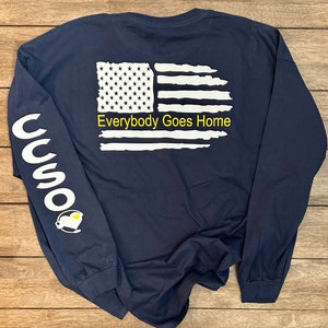 Police Dispatcher Personalized Long Sleeve T-shirt (Headset/Flag Back) Dispatcher Gift/911 Dispatcher Gift/911 Police Dispatch Christmas