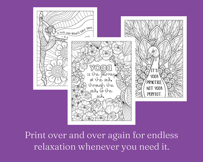 Adult Yoga Coloring Book - Etsy