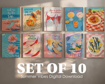 Funky Eclectic Gallery Wall Set of 20, Trendy Maximalist Home Decor, Preppy Kitchen Wall Art, Dopamine Wall Art, Digital Download