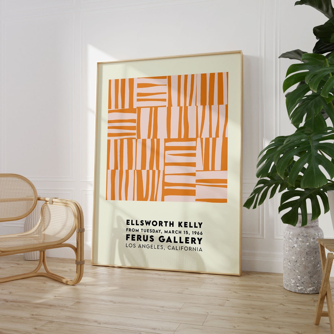 Ellsworth Kelly Exhibition Poster, Orange Stripes Abstract Print