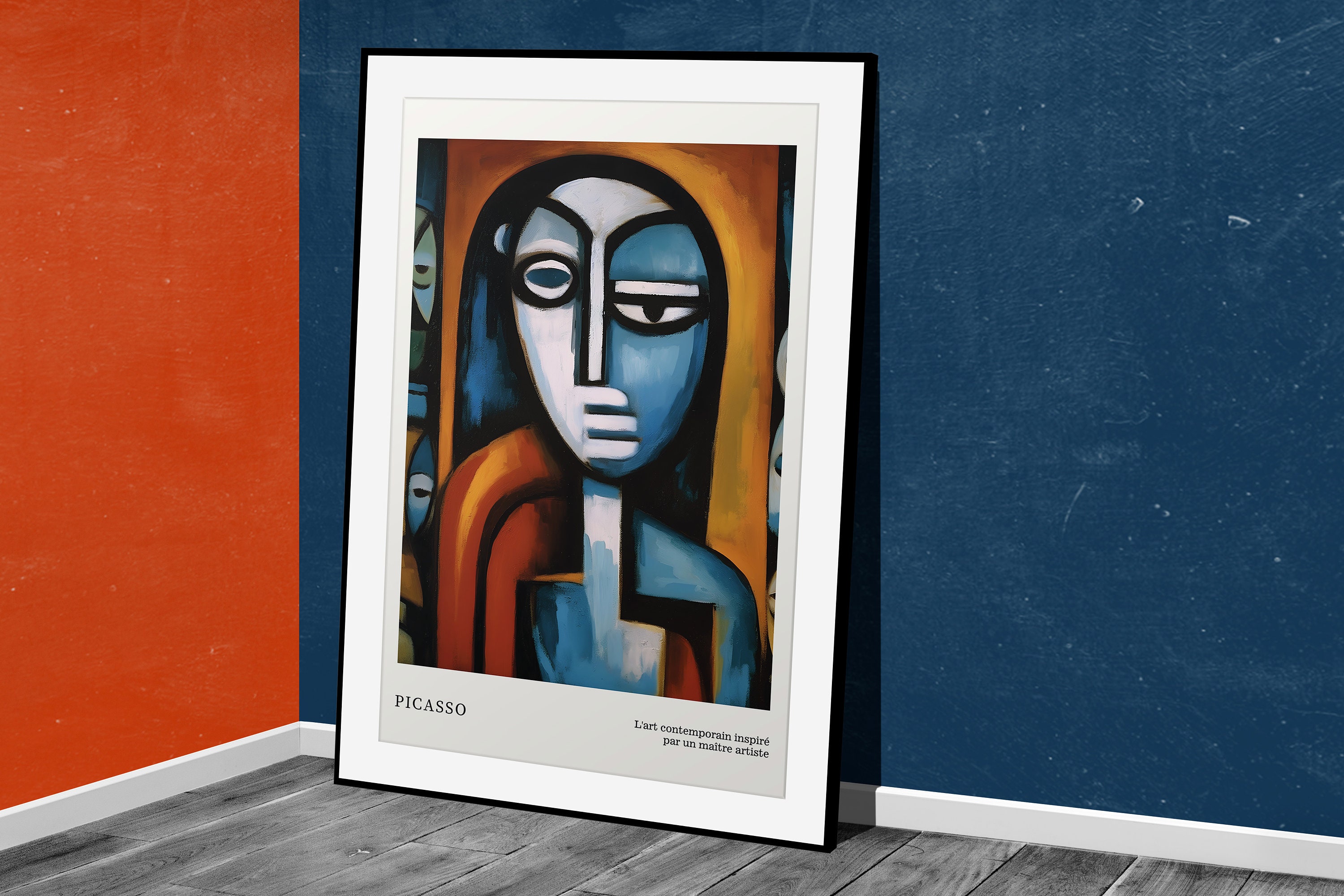 Pablo Picasso Inspired Abstract Faces Art Print, Vintage Geometric ...