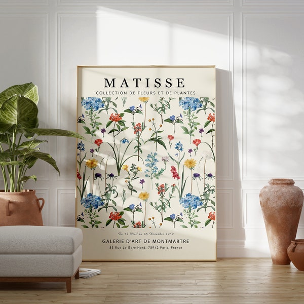 Matisse Flower Poster, Digital Download, Flower Market Poster, Matisse Print, Tokyo Flower, Printable Poster Matisse Plant, Botanical Poster